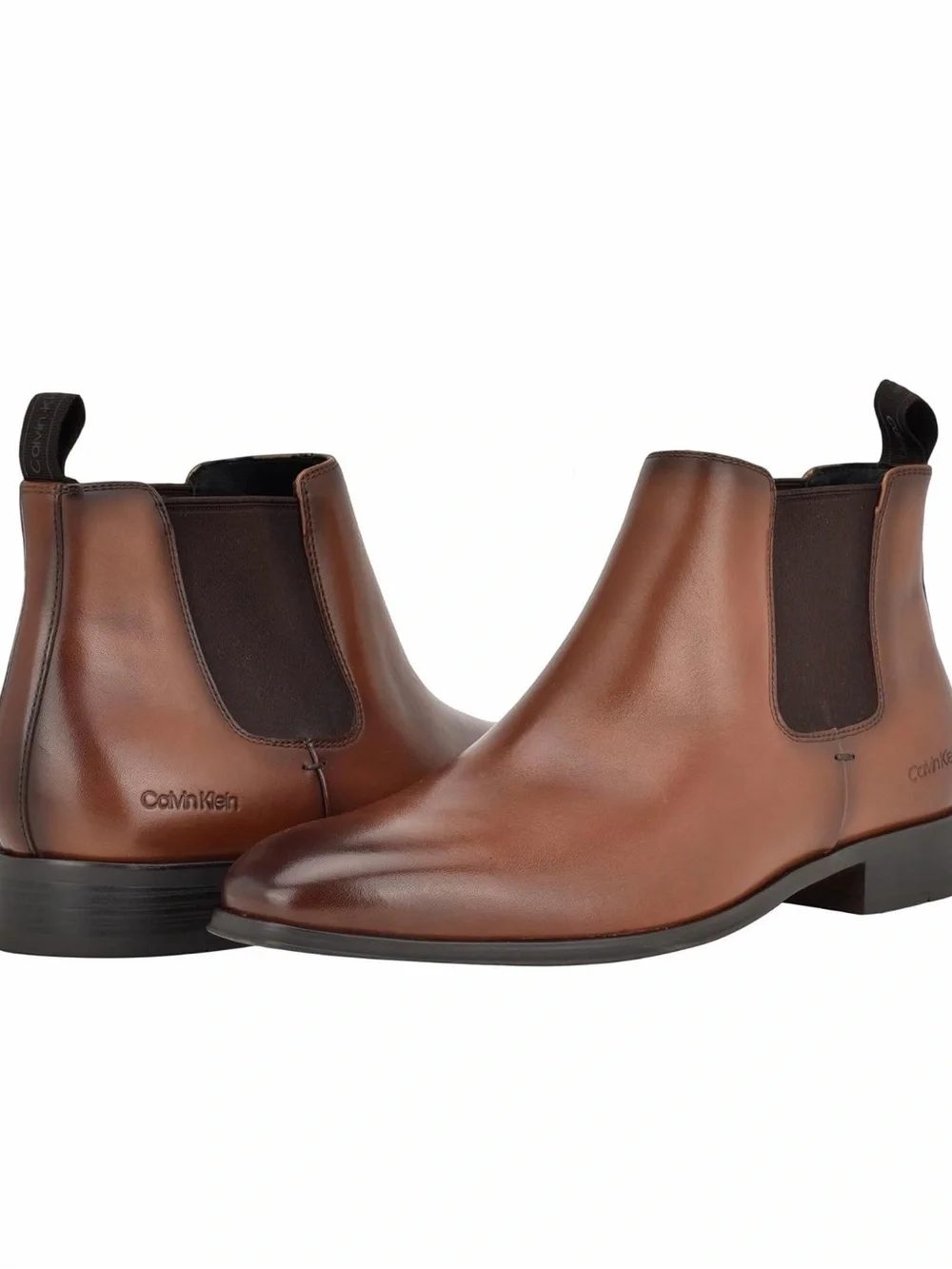 Calvin Klein Brown Leather Chelsea Chukka Boots